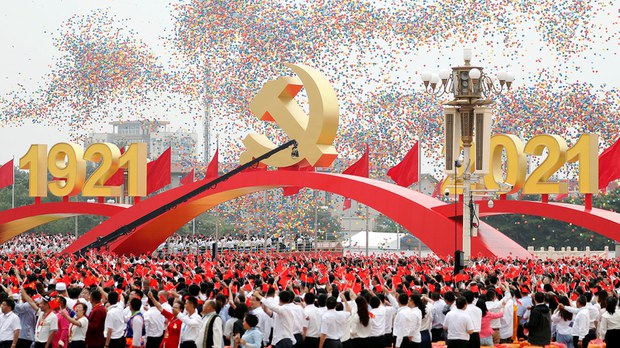 台媒看中国共产党百年党庆，场面盛大力抗外来势力