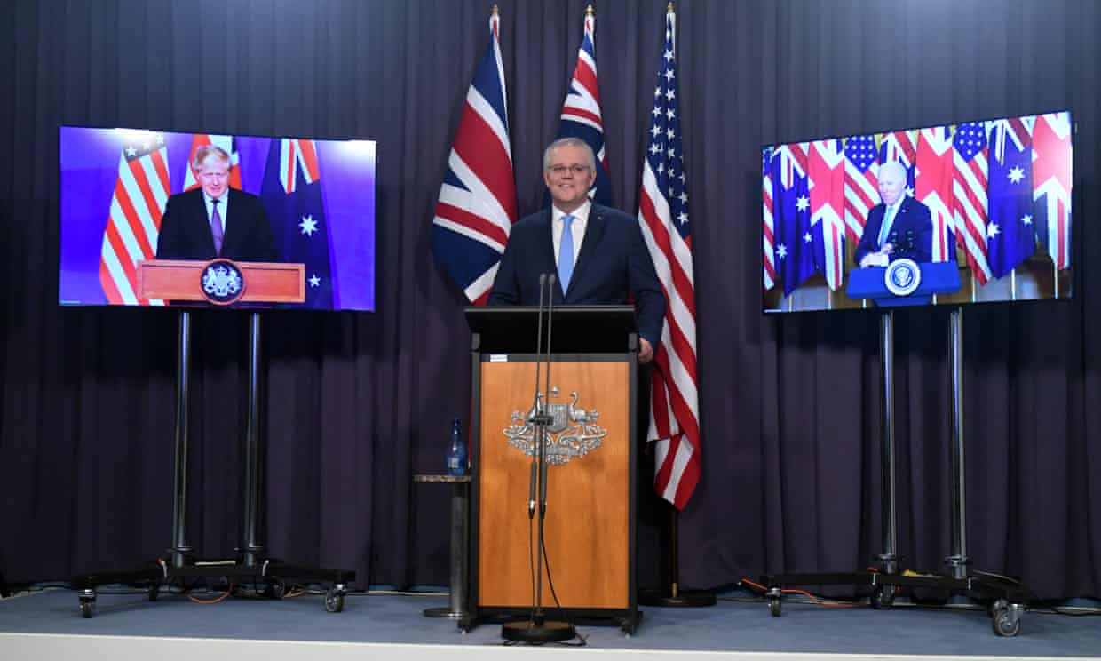 剑指中国：澳英美签署三方安全倡议，将支持澳洲核潜艇巡航印太地区