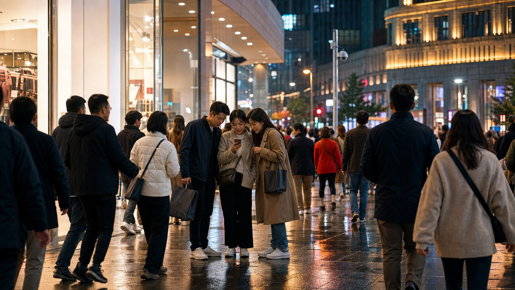 中国城市夜晚商场与街区消费场景的深度报道封面图