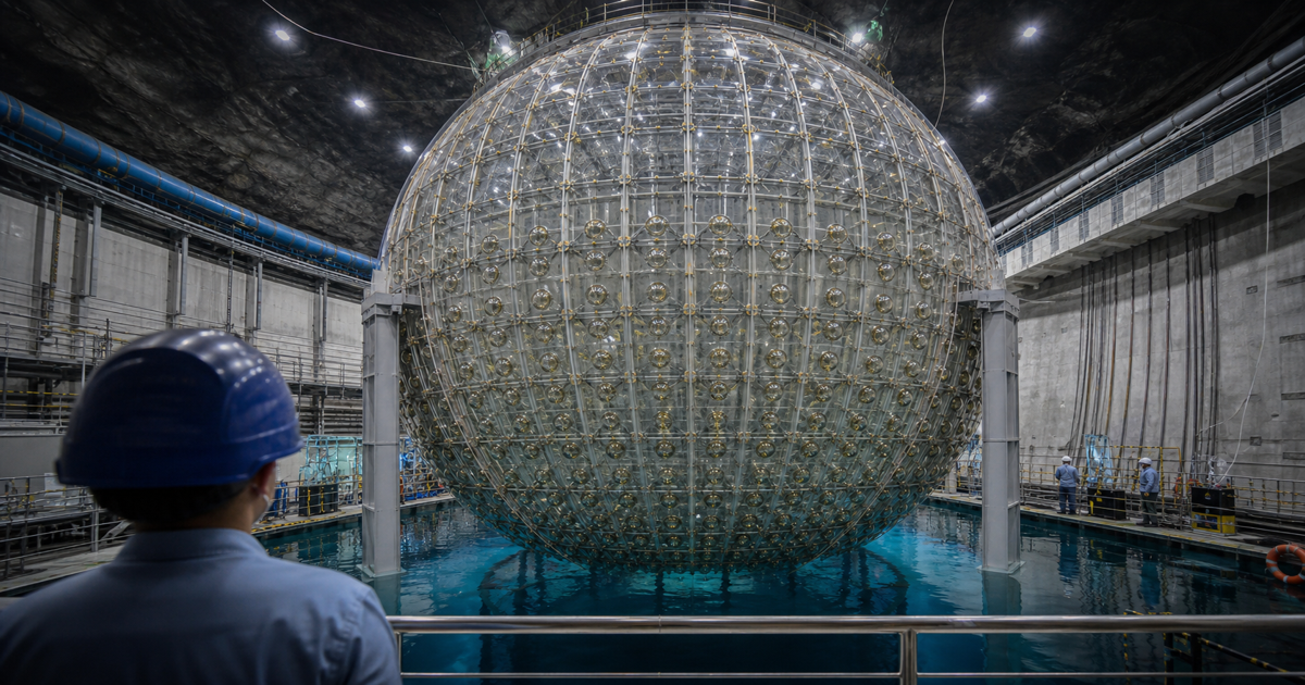 Underground neutrino detector laboratory with engineers