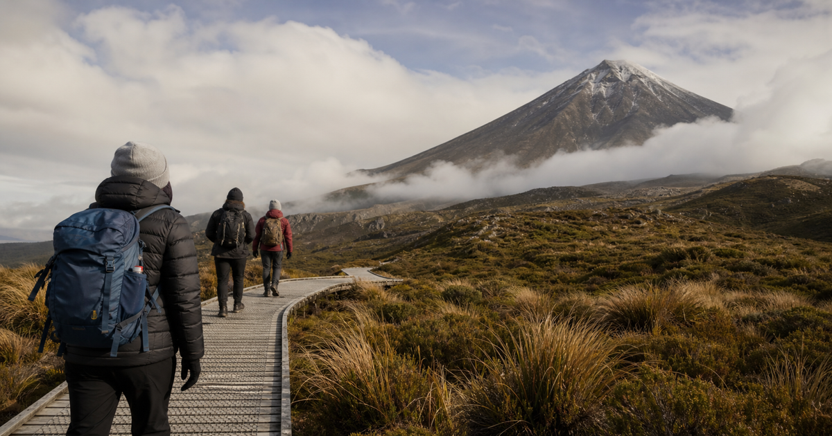 Taranaki冬季步道和Pouakai木道旅行场景
