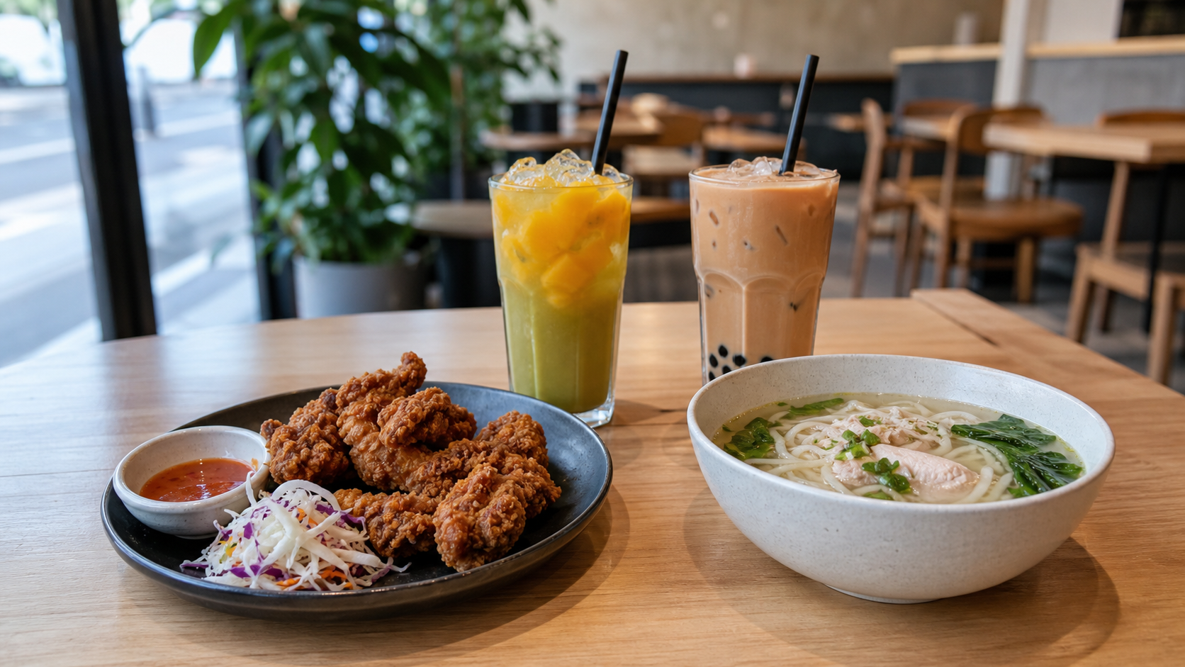 基督城美食推荐：炸鸡奶茶和汤面（J-Bings餐厅）
