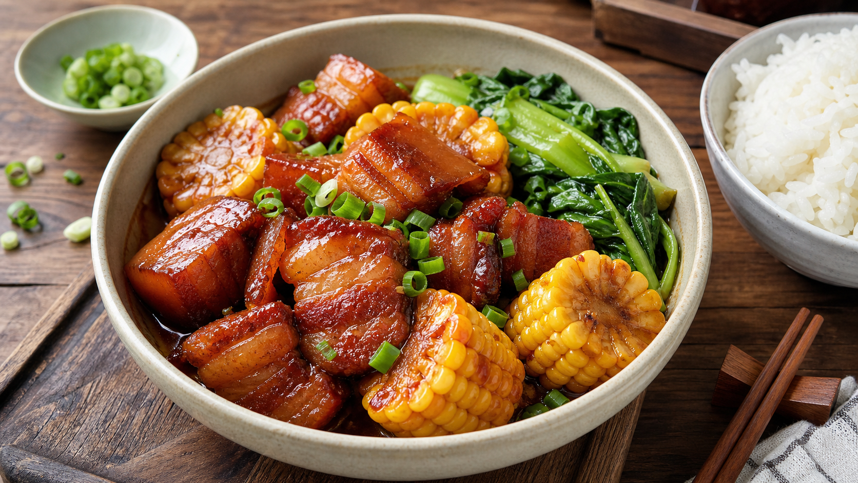 玉米红烧肉，入味又下饭