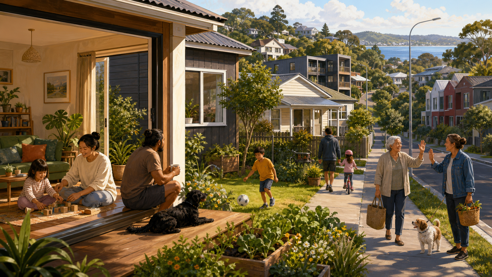 住宅、社区、自然与日常幸福感（AI生成示意图）