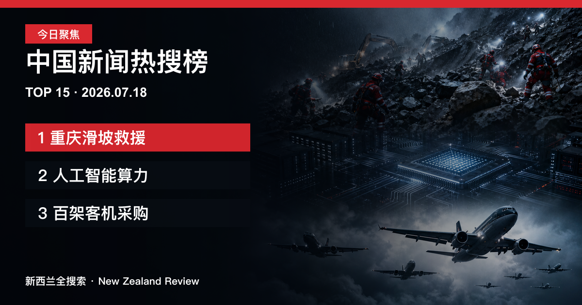 中国新闻热搜榜TOP15｜2026年7月18日｜重庆滑坡救援、人工智能算力、百架客机采购 正式新闻封面图