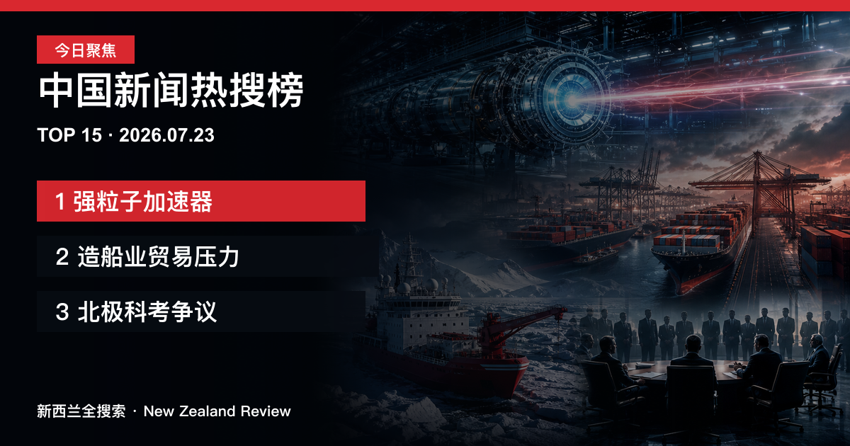 中国新闻热搜榜TOP15｜2026年7月23日｜强粒子加速器、造船业贸易压力、北极科考争议 正式新闻封面图