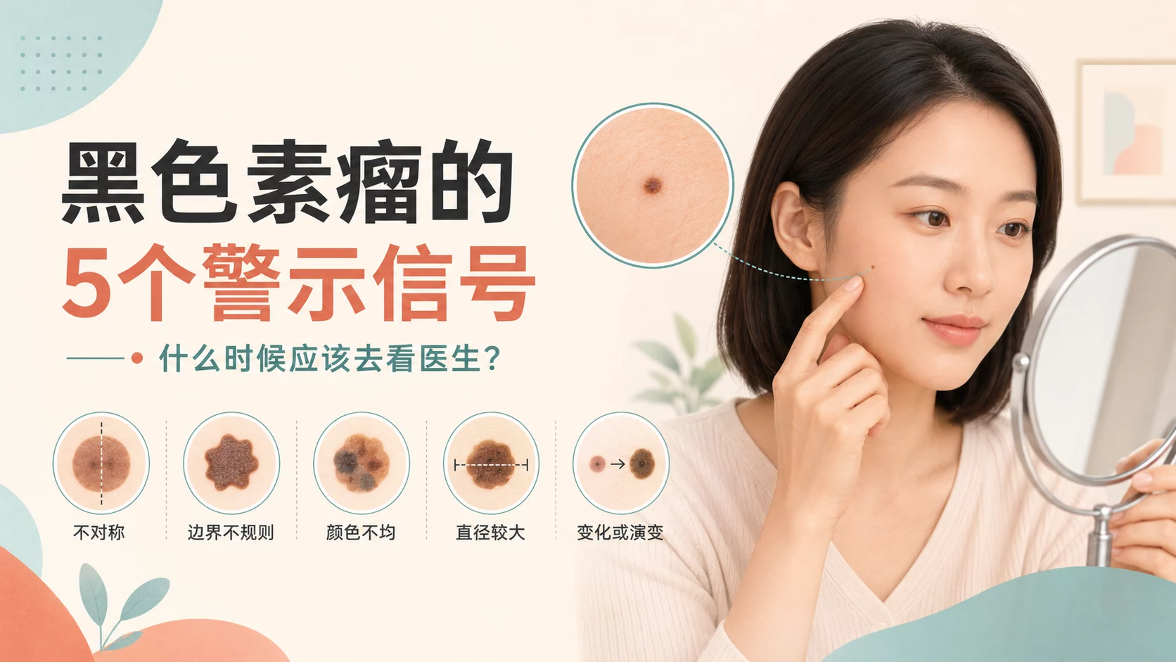 皮肤上的5个黑色素瘤警示信号：什么时候应该去看医生？