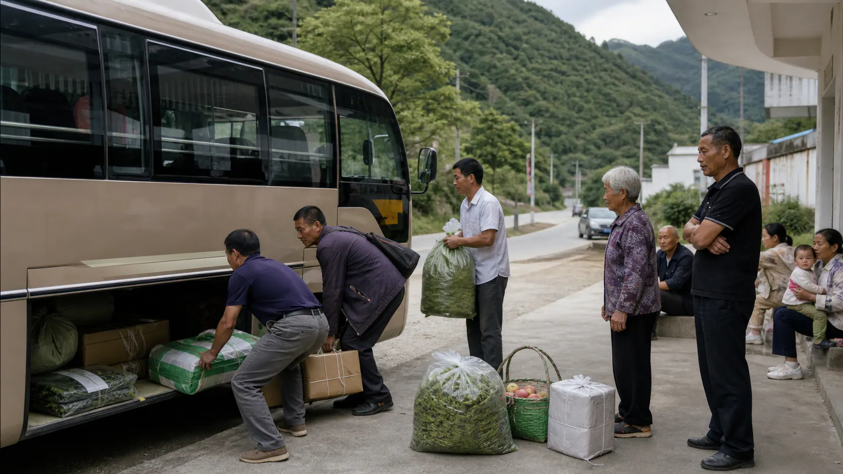 China’s rural buses are being asked to carry parcels too