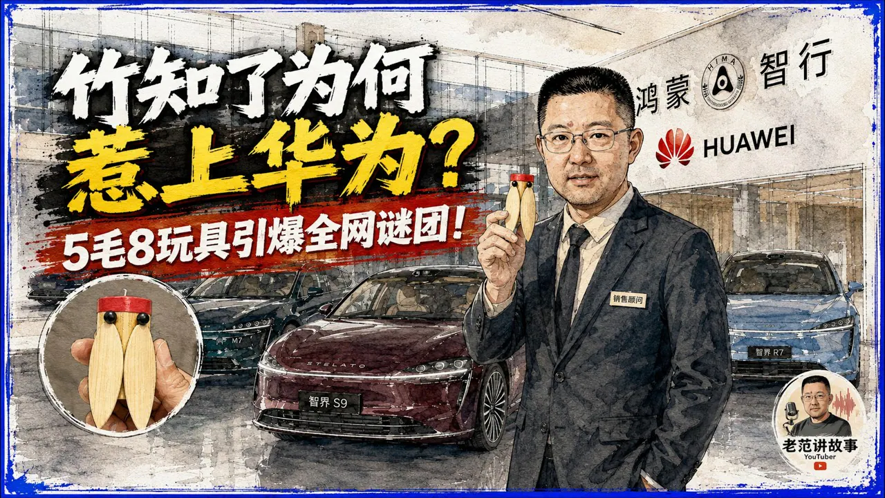 老范讲故事视频《华为投诉竹知了反被流量反噬：删帖为何越删越火》真实YouTube高清缩略图