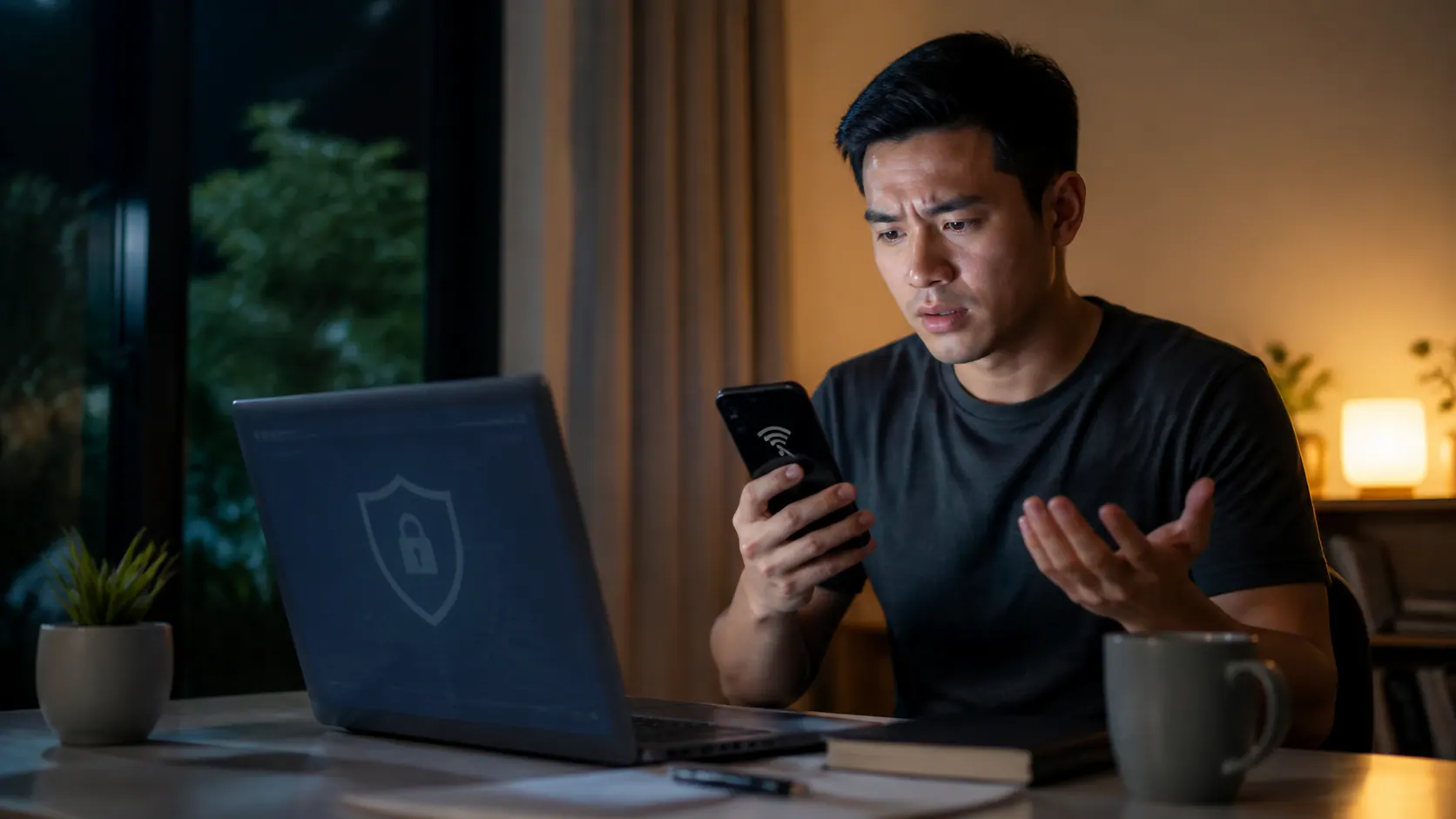 一名华人用户在家中发现手机突然失去网络并检查账户