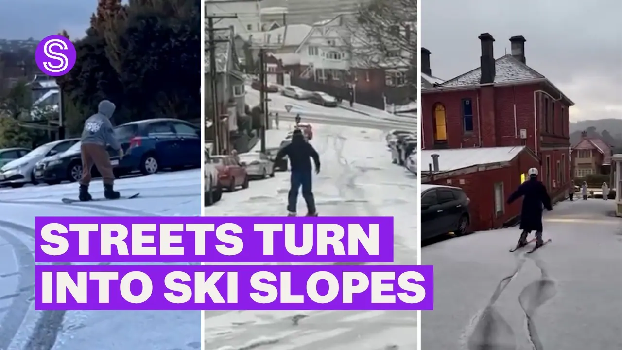 Stuff视频《Streets turn into ski slopes as parts of NZ blanketed with snow》真实YouTube高清缩略图